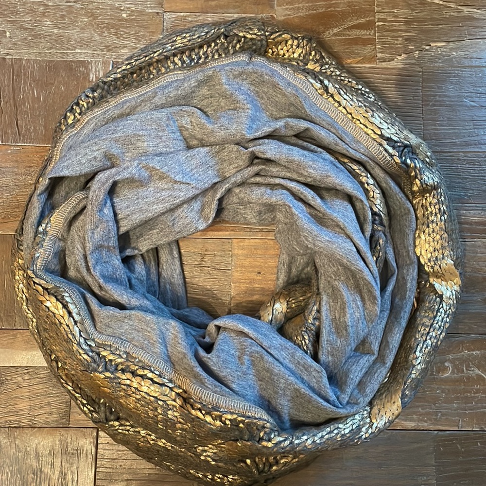 Collection 18 Cotton Metallic Cable Knit Infinity Scarf🖤